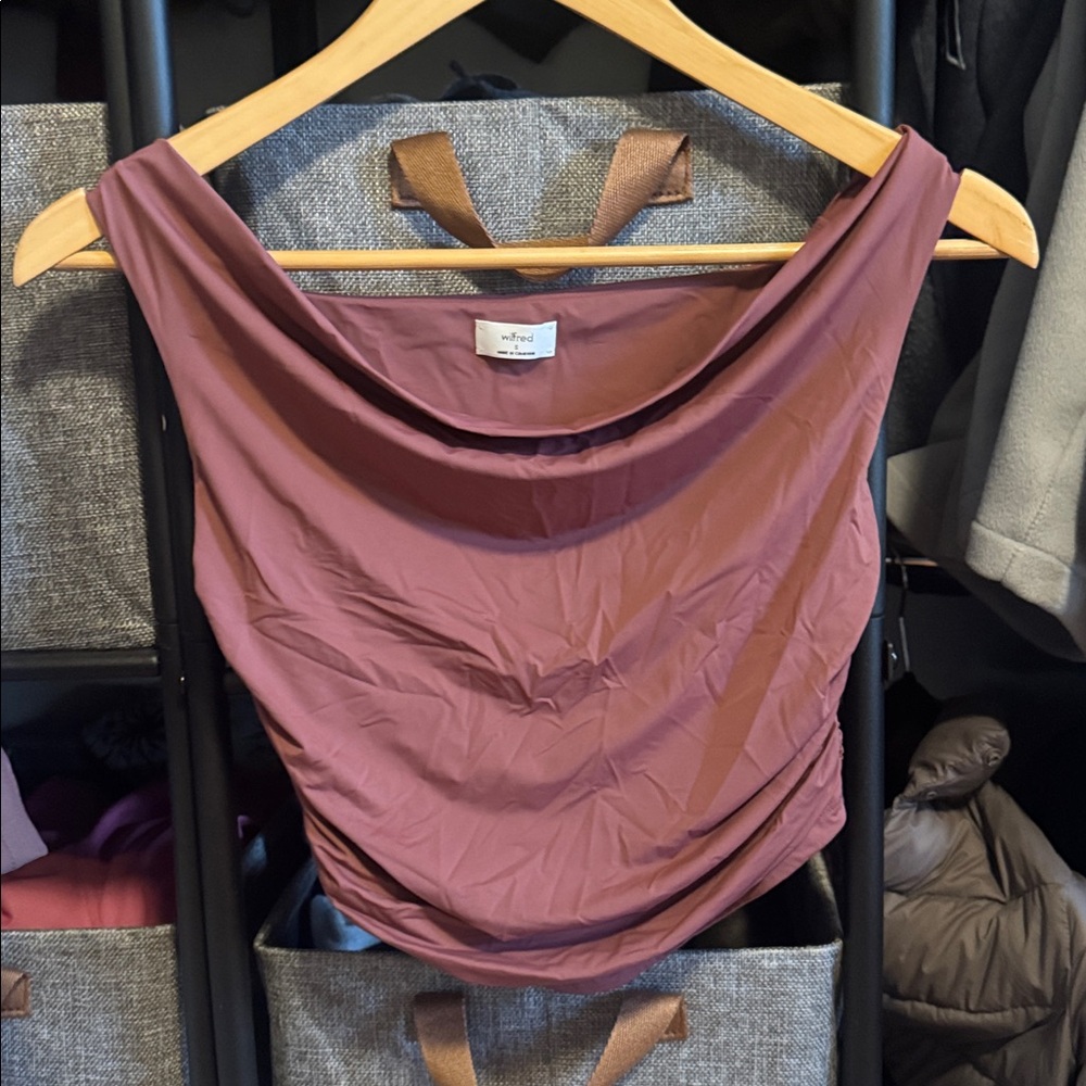 Aritzia Wilfred Draped Cowl Neck Camisole in Pink